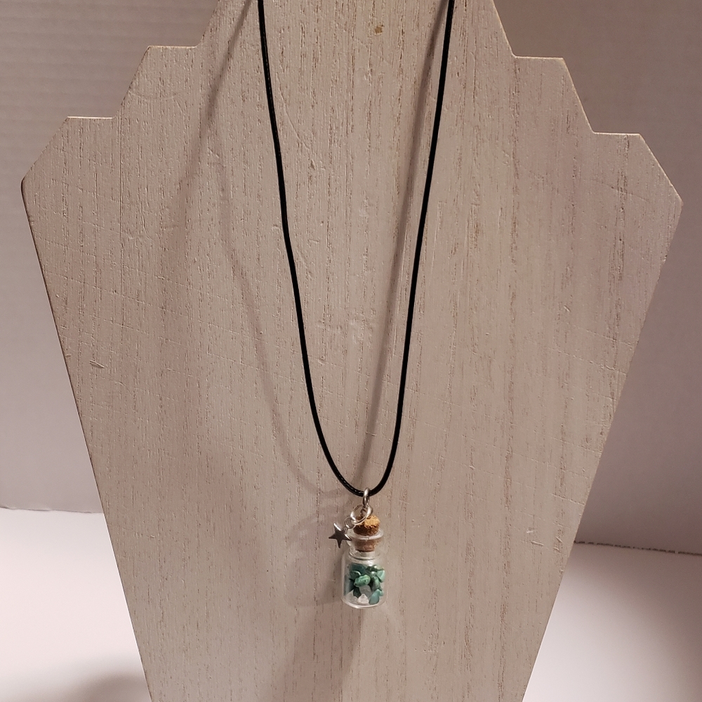Handmade crystal necklace with charm